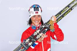 26.02.2013, Val di Fiemme, Italy (ITA): Marit Bjoergen (NOR) - FIS nordic world ski championships, cross-country, medals, Val di Fiemme (ITA). www.nordicfocus.com. © Felgenhauer/NordicFocus. Every downloaded picture is fee-liable.