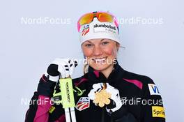24.02.2013, Val di Fiemme, Italy (ITA): Jessica Diggins (USA) - FIS nordic world ski championships, cross-country, medals, Val di Fiemme (ITA). www.nordicfocus.com. © Felgenhauer/NordicFocus. Every downloaded picture is fee-liable.