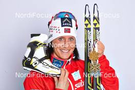26.02.2013, Val di Fiemme, Italy (ITA): Marit Bjoergen (NOR) - FIS nordic world ski championships, cross-country, medals, Val di Fiemme (ITA). www.nordicfocus.com. © Felgenhauer/NordicFocus. Every downloaded picture is fee-liable.