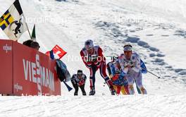 01.03.2013, Val di Fiemme, Italy (ITA): (l-r) Sjur Roethe (NOR), Fischer, KV+, Salomon, Swix  and Marcus Hellner (SWE), Fischer, Swix, Salomon, Craft - FIS nordic world ski championships, cross-country, 4x10km men, Val di Fiemme (ITA). www.nordicfocus.com. © Laiho/NordicFocus. Every downloaded picture is fee-liable.