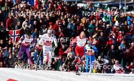 01.03.2013, Val di Fiemme, Italy (ITA): l-r: Hiroyuki Miyazawa (JPN), Daniel Richardsson (SWE), Tord Asle Gjerdalen (NOR) - FIS nordic world ski championships, cross-country, 4x10km men, Val di Fiemme (ITA). www.nordicfocus.com. © Felgenhauer/NordicFocus. Every downloaded picture is fee-liable.