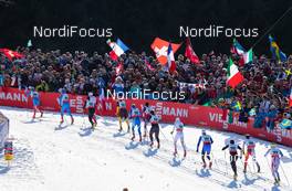 01.03.2013, Val di Fiemme, Italy (ITA): skiers in an uphill during the first leg - FIS nordic world ski championships, cross-country, 4x10km men, Val di Fiemme (ITA). www.nordicfocus.com. © Laiho/NordicFocus. Every downloaded picture is fee-liable.
