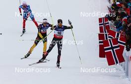 23.02.2013, Val di Fiemme, Italy (ITA):  Elizabeth Stephen (USA), Rossignol, One Way, Rottefella followed by Katrin Zeller (GER), Salomon, One Way, Adidas and Alina Iksanova (RUS), Fischer, Swix, Salomon, Adidas - FIS nordic world ski championships, cross-country, skiathlon women, Val di Fiemme (ITA). www.nordicfocus.com. © Laiho/NordicFocus. Every downloaded picture is fee-liable.