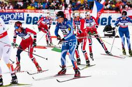 23.02.2013, Val di Fiemme, Italy (ITA): l-r: Heidi Weng (NOR), Krista Lahteenmaki (FIN), Therese Johaug (NOR), Kristin Stoermer Steira (NOR) - FIS nordic world ski championships, cross-country, skiathlon women, Val di Fiemme (ITA). www.nordicfocus.com. © Felgenhauer/NordicFocus. Every downloaded picture is fee-liable.