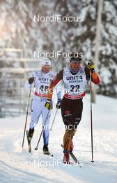 30.11.2013, Kuusamo, Finland (FIN): Raido Rankel (EST), Jonas Dobler (GER), (l-r) - FIS world cup cross-country, 10km men, Kuusamo (FIN). www.nordicfocus.com. © Felgenhauer/NordicFocus. Every downloaded picture is fee-liable.
