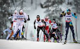 01.12.2013, Kuusamo, Finland (FIN): Aivar Rehemaa (EST), Remo Fischer (SUI), Mark Starostin (KAZ), (l-r) - FIS world cup cross-country, pursuit men, Kuusamo (FIN). www.nordicfocus.com. © Felgenhauer/NordicFocus. Every downloaded picture is fee-liable.