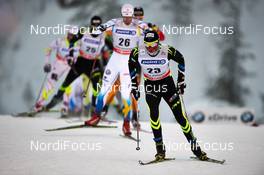 01.12.2013, Kuusamo, Finland (FIN): Marcus Hellner (SWE), Maurice Manificat (FRA), (l-r) - FIS world cup cross-country, pursuit men, Kuusamo (FIN). www.nordicfocus.com. © Felgenhauer/NordicFocus. Every downloaded picture is fee-liable.