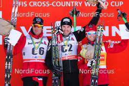 14.12.2013, Davos, Switzerland (SUI): (l-r) Chris Andre Jespersen (NOR), Rossignol, KV+, Rottefella, Maurice Manificat (FRA), Fischer, Swix, Rottefella, One Way and Martin Johnsrud Sundby (NOR), Fischer, KV+, Rottefella, Swix - FIS world cup cross-country, 30km men, Davos (SUI). www.nordicfocus.com. © Laiho/NordicFocus. Every downloaded picture is fee-liable.