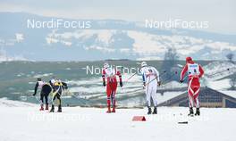21.12.2013, Asiago, Italy (ITA): Mauro Gruber (SUI), Loris Frasnelli (ITA), Eirik Brandsdal (NOR), Teodor Peterson (SWE), Maciej Starega (POL), (l-r) - FIS world cup cross-country, individual sprint, Asiago (ITA). www.nordicfocus.com. © Felgenhauer/NordicFocus. Every downloaded picture is fee-liable.