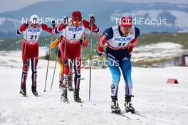 21.12.2013, Asiago, Italy (ITA): Tomas Northug (NOR), Ola Vigen Hattestad (NOR), Anton Gafarov (RUS), (l-r) - FIS world cup cross-country, individual sprint, Asiago (ITA). www.nordicfocus.com. © Felgenhauer/NordicFocus. Every downloaded picture is fee-liable.