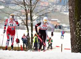 21.12.2013, Asiago, Italy (ITA): Kathrine Rolsted Harsem (NOR), Katerina Smutna (AUT), (l-r) - FIS world cup cross-country, individual sprint, Asiago (ITA). www.nordicfocus.com. © Felgenhauer/NordicFocus. Every downloaded picture is fee-liable.