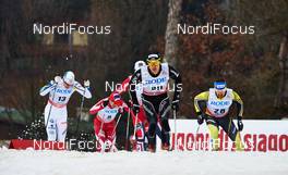 21.12.2013, Asiago, Italy (ITA): Teodor Peterson (SWE), Maciej Starega (POL), Mauro Gruber (SUI), Loris Frasnelli (ITA), (l-r) - FIS world cup cross-country, individual sprint, Asiago (ITA). www.nordicfocus.com. © Felgenhauer/NordicFocus. Every downloaded picture is fee-liable.