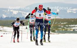 21.12.2013, Asiago, Italy (ITA): Simeon Hamilton (USA), Dietmar Noeckler (ITA), Alexander Panzhinskiy (RUS), Alexey Poltoranin (KAZ), (l-r) - FIS world cup cross-country, individual sprint, Asiago (ITA). www.nordicfocus.com. © Felgenhauer/NordicFocus. Every downloaded picture is fee-liable.