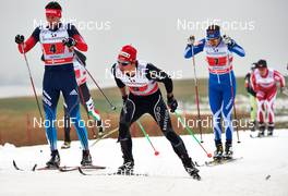 22.12.2013, Asiago, Italy (ITA): Alexander Panzhinskiy (RUS), Jovian Hediger (SUI), Martti Jylhae (FIN), (l-r) - FIS world cup cross-country, team sprint, Asiago (ITA). www.nordicfocus.com. © Felgenhauer/NordicFocus. Every downloaded picture is fee-liable.