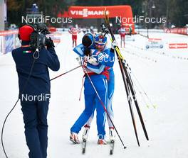 22.12.2013, Asiago, Italy (ITA): Aino-Kaisa Saarinen (FIN), Anne Kylloenen (FIN), (l-r) - FIS world cup cross-country, team sprint, Asiago (ITA). www.nordicfocus.com. © Felgenhauer/NordicFocus. Every downloaded picture is fee-liable.