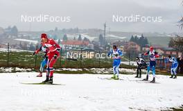 22.12.2013, Asiago, Italy (ITA): Maxim Vylegzhanin (RUS), Ola Vigen Hattestad (NOR), Sami Jauhojaervi (FIN), Gianluca Cologna (SUI), Nikita Kriukov (RUS), (l-r) - FIS world cup cross-country, team sprint, Asiago (ITA). www.nordicfocus.com. © Felgenhauer/NordicFocus. Every downloaded picture is fee-liable.