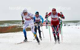 22.12.2013, Asiago, Italy (ITA): Teodor Peterson (SWE), Nikolay Chebotko (KAZ), Oeystein Pettersen (NOR), (l-r) - FIS world cup cross-country, team sprint, Asiago (ITA). www.nordicfocus.com. © Felgenhauer/NordicFocus. Every downloaded picture is fee-liable.