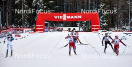 31.12.2013, Lenzerheide, Switzerland (SUI): Calle Halfvarsson (SWE), Petter Northug (NOR), Andrew Newell (USA), Finn Haagen Krogh (NOR), (l-r) - FIS world cup cross-country, tour de ski, individual sprint, Lenzerheide (SUI). www.nordicfocus.com. © Felgenhauer/NordicFocus. Every downloaded picture is fee-liable.