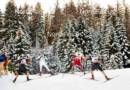 31.12.2013, Lenzerheide, Switzerland (SUI): Katrin Zeller (GER), Hanna Erikson (SWE), Marit Bjoergen (NOR), Stefanie Boehler (GER), (l-r) - FIS world cup cross-country, tour de ski, individual sprint, Lenzerheide (SUI). www.nordicfocus.com. © Felgenhauer/NordicFocus. Every downloaded picture is fee-liable.