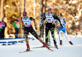 31.12.2013, Lenzerheide, Switzerland (SUI): Denise Herrmann (GER), Aurore Jean (FRA), (l-r) - FIS world cup cross-country, tour de ski, individual sprint, Lenzerheide (SUI). www.nordicfocus.com. © Felgenhauer/NordicFocus. Every downloaded picture is fee-liable.