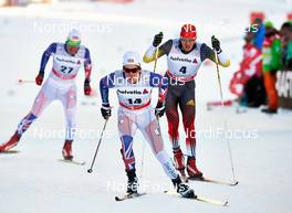 31.12.2013, Lenzerheide, Switzerland (SUI): Andrew Young (GBR), Andrew Musgrave (GBR), Qinghai Sun (CHN), (l-r) - FIS world cup cross-country, tour de ski, individual sprint, Lenzerheide (SUI). www.nordicfocus.com. © Felgenhauer/NordicFocus. Every downloaded picture is fee-liable.