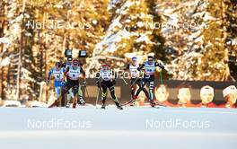 31.12.2013, Lenzerheide, Switzerland (SUI): Krista Lahteenmaki (FIN), Denise Herrmann (GER), Aurore Jean (FRA), Jessica Diggins (USA), Ilaria Debertolis (ITA), (l-r) - FIS world cup cross-country, tour de ski, individual sprint, Lenzerheide (SUI). www.nordicfocus.com. © Felgenhauer/NordicFocus. Every downloaded picture is fee-liable.