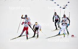 31.12.2013, Lenzerheide, Switzerland (SUI): Petter Northug (NOR), Harald Wurm (AUT), Bernhard Tritscher (AUT), David Hofer (ITA), Calle Halfvarsson (SWE), (l-r) - FIS world cup cross-country, tour de ski, individual sprint, Lenzerheide (SUI). www.nordicfocus.com. © Felgenhauer/NordicFocus. Every downloaded picture is fee-liable.