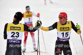 15.03.13, Oslo, Norway (NOR): l-r: Taylor Fletcher (USA), Johannes Rydzek (GER) - FIS world cup nordic combined, individual gundersen HS134/10km, Oslo (NOR). www.nordicfocus.com. © Felgenhauer/NordicFocus. Every downloaded picture is fee-liable.