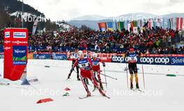 28.02.2013, Val di Fiemme, Italy (ITA): l-r: Magnus Krog (NOR), Mikko Kokslien (NOR), Bjoern Kircheisen (GER) - FIS nordic world ski championships, nordic combined, individual gundersen HS134/10km, Val di Fiemme (ITA). www.nordicfocus.com. © Felgenhauer/NordicFocus. Every downloaded picture is fee-liable.