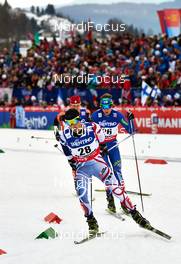 28.02.2013, Val di Fiemme, Italy (ITA): l-r: Maxime Laheurte (FRA), Ilkka Herola (FIN) - FIS nordic world ski championships, nordic combined, individual gundersen HS134/10km, Val di Fiemme (ITA). www.nordicfocus.com. © Felgenhauer/NordicFocus. Every downloaded picture is fee-liable.