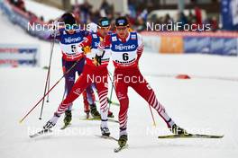 28.02.2013, Val di Fiemme, Italy (ITA): Taihei Kato (JPN), Wilhelm Denifl (AUT), Bernhard Gruber (AUT) - FIS nordic world ski championships, nordic combined, individual gundersen HS134/10km, Val di Fiemme (ITA). www.nordicfocus.com. © Felgenhauer/NordicFocus. Every downloaded picture is fee-liable.