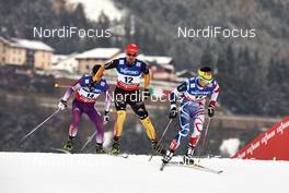 22.02.2013, Val di Fiemme, Italy (ITA): l-r: Akito Watabe (JPN), Bjoern Kircheisen (GER), Jason Lamy Chappuis (FRA) - FIS nordic world ski championships, nordic combined, individual gundersen HS106/10km, Val di Fiemme (ITA). www.nordicfocus.com. © Felgenhauer/NordicFocus. Every downloaded picture is fee-liable.