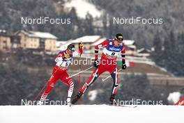 22.02.2013, Val di Fiemme, Italy (ITA): l-r: Wilhelm Denifl (AUT), Magnus Moan (NOR) - FIS nordic world ski championships, nordic combined, individual gundersen HS106/10km, Val di Fiemme (ITA). www.nordicfocus.com. © Felgenhauer/NordicFocus. Every downloaded picture is fee-liable.