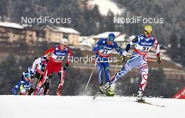 22.02.2013, Val di Fiemme, Italy (ITA): l-r: Magnus Krog (NOR), Janne Ryynaenen (FIN), Sebastien Lacroix (FRA) - FIS nordic world ski championships, nordic combined, individual gundersen HS106/10km, Val di Fiemme (ITA). www.nordicfocus.com. © Felgenhauer/NordicFocus. Every downloaded picture is fee-liable.