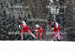 22.02.2013, Val di Fiemme, Italy (ITA): l-r: Mario Stecher (AUT), Haavard Klemetsen (NOR), Christoph Bieler (AUT) - FIS nordic world ski championships, nordic combined, individual gundersen HS106/10km, Val di Fiemme (ITA). www.nordicfocus.com. © Felgenhauer/NordicFocus. Every downloaded picture is fee-liable.