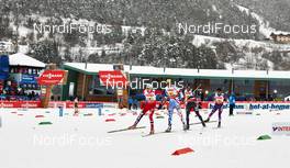 24.02.2013, Val di Fiemme, Italy (ITA): l-r: Magnus Krog (NOR), Sebastien Lacroix (FRA), Todd Lodwick (USA), Akito Watabe (JPN) - FIS nordic world ski championships, nordic combined, team HS106/4x5km, Val di Fiemme (ITA). www.nordicfocus.com. © Felgenhauer/NordicFocus. Every downloaded picture is fee-liable.