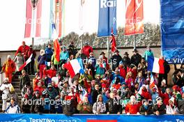 24.02.2013, Val di Fiemme, Italy (ITA): french fans - FIS nordic world ski championships, nordic combined, team HS106/4x5km, Val di Fiemme (ITA). www.nordicfocus.com. © Felgenhauer/NordicFocus. Every downloaded picture is fee-liable.