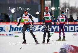 24.02.2013, Val di Fiemme, Italy (ITA): l-r: Todd Lodwick (USA), Bryan Fletcher (USA) - FIS nordic world ski championships, nordic combined, team HS106/4x5km, Val di Fiemme (ITA). www.nordicfocus.com. © Felgenhauer/NordicFocus. Every downloaded picture is fee-liable.