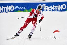 24.02.2013, Val di Fiemme, Italy (ITA): Lukas Klapfer (AUT) - FIS nordic world ski championships, nordic combined, team HS106/4x5km, Val di Fiemme (ITA). www.nordicfocus.com. © Felgenhauer/NordicFocus. Every downloaded picture is fee-liable.