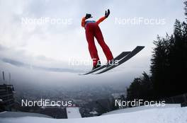 04.01.2013, Innsbruck, Austria (AUT):  Ilja Rosliakov (RUS), Elan - FIS world cup ski jumping, four hills tournament, individual HS130, Innsbruck (AUT). www.nordicfocus.com. © Laiho/NordicFocus. Every downloaded picture is fee-liable.