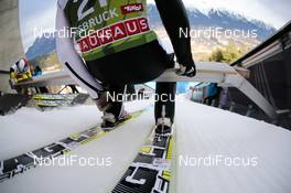 03.01.2013, Innsbruck, Austria (AUT):  Gregor Deschwanden (SUI), Fischer - FIS world cup ski jumping, four hills tournament, individual HS130 qualification, Innsbruck (AUT). www.nordicfocus.com. © Laiho/NordicFocus. Every downloaded picture is fee-liable.