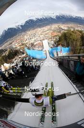 03.01.2013, Innsbruck, Austria (AUT): Jaka Hvala (SLO), Elan  - FIS world cup ski jumping, four hills tournament, individual HS130 qualification, Innsbruck (AUT). www.nordicfocus.com. © Laiho/NordicFocus. Every downloaded picture is fee-liable.