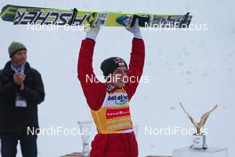 04.01.2013, Innsbruck, Austria (AUT):  Gregor Schlierenzauer (AUT), Fischer - FIS world cup ski jumping, four hills tournament, individual HS130, Innsbruck (AUT). www.nordicfocus.com. © Laiho/NordicFocus. Every downloaded picture is fee-liable.