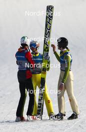 27.01.2013, Vikersund, Norway (NOR):  (l-r) Jurij Tepes (SLO), Fischer, Robert Kranjec (SLO), Fischer and Peter Prevc (SLO) - FIS world cup ski flying, individual HS225, Vikersund (NOR). www.nordicfocus.com. © Laiho/NordicFocus. Every downloaded picture is fee-liable.