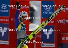 27.01.2013, Vikersund, Norway (NOR):  Simon Ammann (SUI), Fischer - FIS world cup ski flying, individual HS225, Vikersund (NOR). www.nordicfocus.com. © Laiho/NordicFocus. Every downloaded picture is fee-liable.