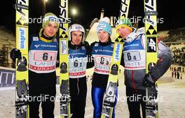 09.03.2013, Lahti, Finland (FIN): (l-r) Maciej Kot (POL), Fischer, Piotr Zyla (POL), Fischer, Krzysztof Mietus (POL), Fischer and Kamil Stoch (POL), Fischer - FIS world cup ski jumping, team HS130, Lahti (FIN). www.nordicfocus.com. © Laiho/NordicFocus. Every downloaded picture is fee-liable.