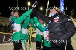 09.03.2013, Lahti, Finland (FIN): Team Norway celebrates the second place of the competition - FIS world cup ski jumping, team HS130, Lahti (FIN). www.nordicfocus.com. © Laiho/NordicFocus. Every downloaded picture is fee-liable.