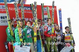 23.03.2013, Planica, Slovenia (SLO): L-R: Slovenia wins ahead of Norway and Austria - FIS world cup ski flying, team HS215, Planica (SLO). www.nordicfocus.com. © Manzoni/NordicFocus. Every downloaded picture is fee-liable.