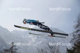 23.03.2013, Planica, Slovenia (SLO): Event Feature: A prejumper with a gopro cam on this helmet - FIS world cup ski flying, team HS215, Planica (SLO). www.nordicfocus.com. © Manzoni/NordicFocus. Every downloaded picture is fee-liable.