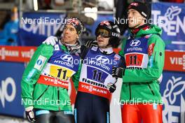 02.03.2013, Val di Fiemme, Italy (ITA): (l-r) Anders Bardal (NOR), Fischer, Anders Jacobsen (NOR), Fluege.de ans Andreas Stjernen (NOR), Fischer - FIS nordic world ski championships, ski jumping, team HS134, Val di Fiemme (ITA). www.nordicfocus.com. © Laiho/NordicFocus. Every downloaded picture is fee-liable.